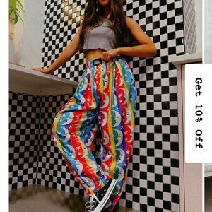 Dressed in LaLa Colorful Star Patterned Women's Pants Barrel Pants